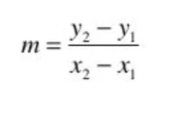 Equation to find m from two points